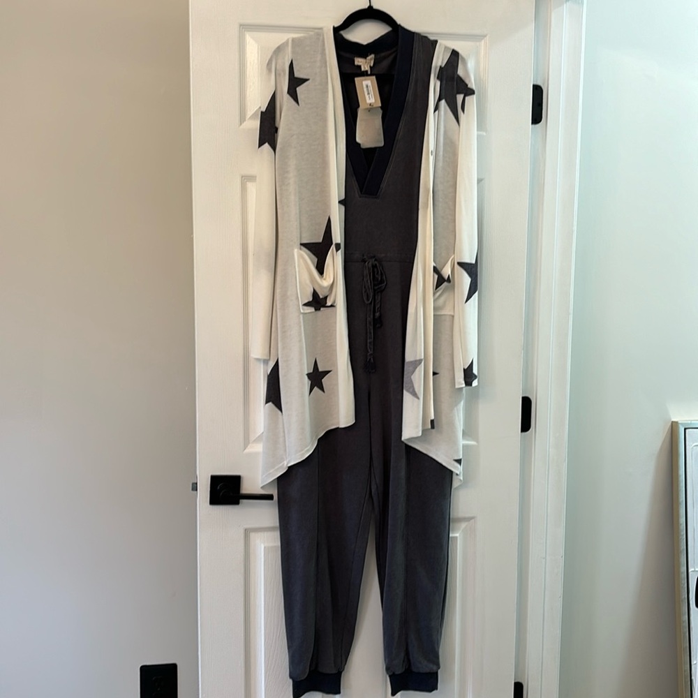 Romper with long cardigan set